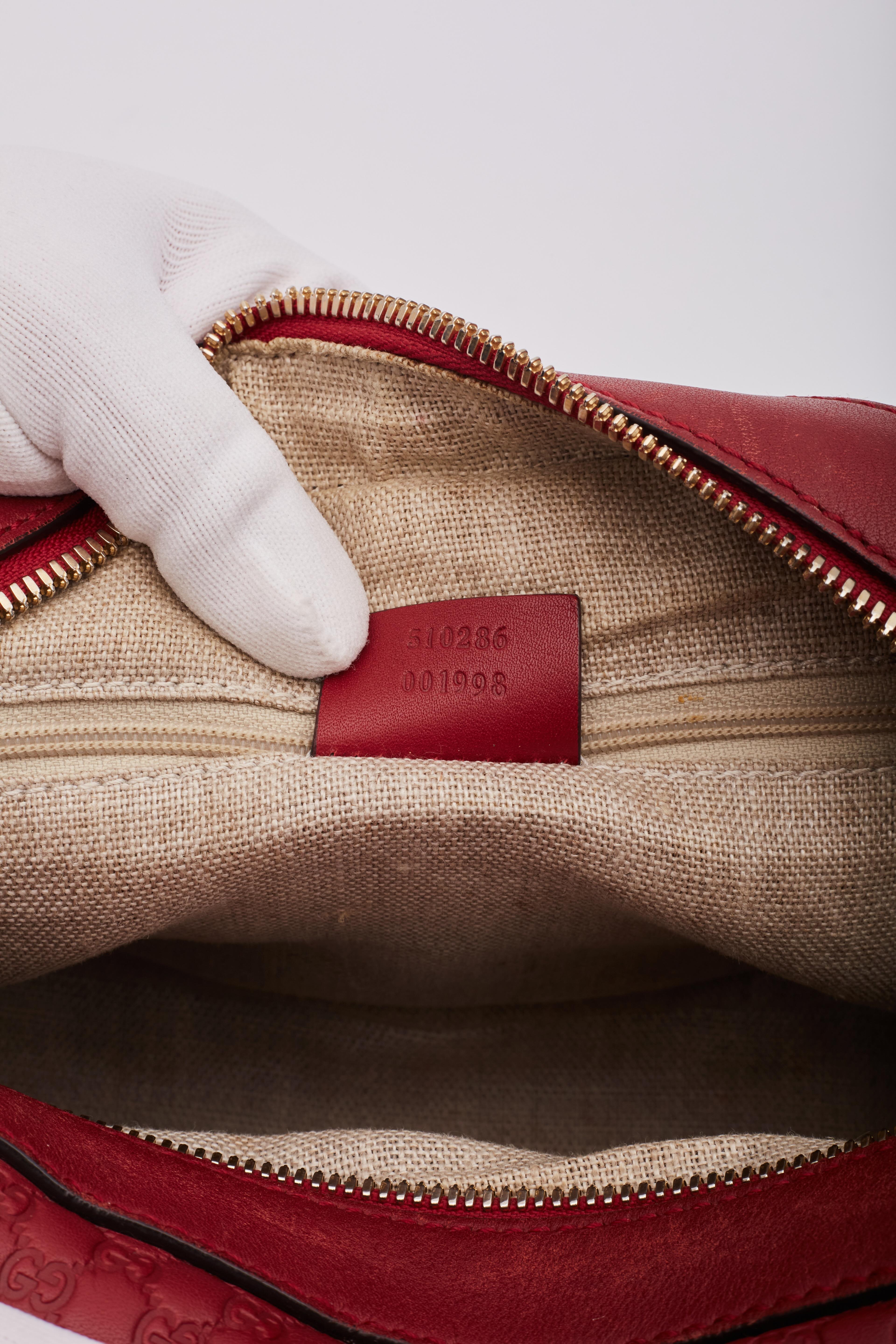 Gucci Soft Microguccissima Red Leather Satchel Boston Bag 7