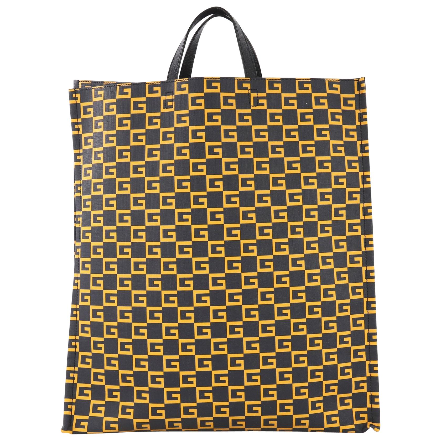 Gucci Soft Open Tote Printed Coated Canvas Tall