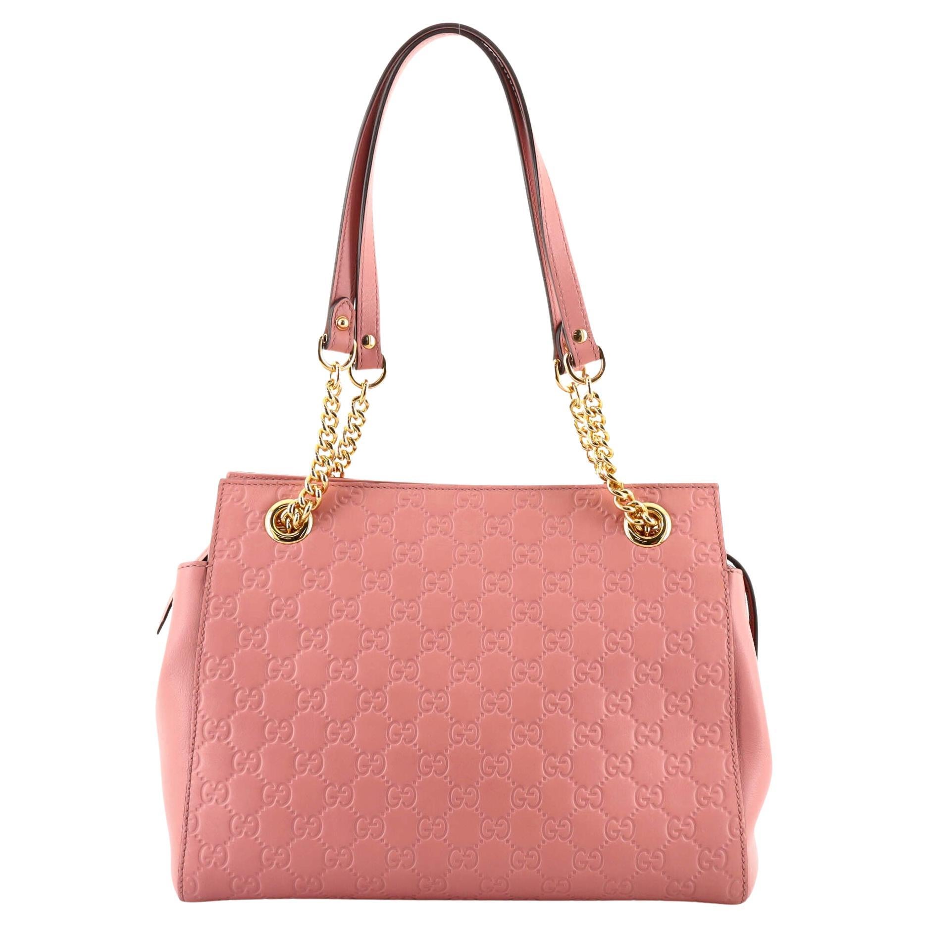 Gucci Pink Guccissima Leather Large Emily Chain Shoulder Bag at 1stDibs