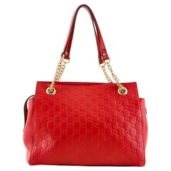 Gucci Soft Signature Umhängetasche aus Leder Guccissima Medium