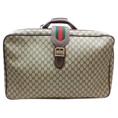 Gucci Soft Trunk Web Suitcase Luggage 872945 Light Brown Gg Supreme Canvas 