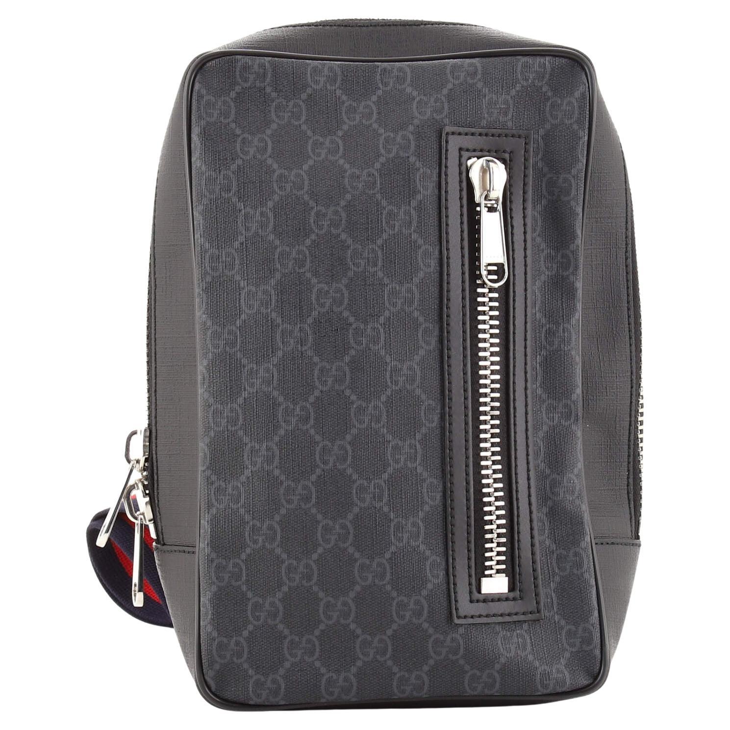 Gucci Soft Zip Sling Bag GG Coated Canvas Small