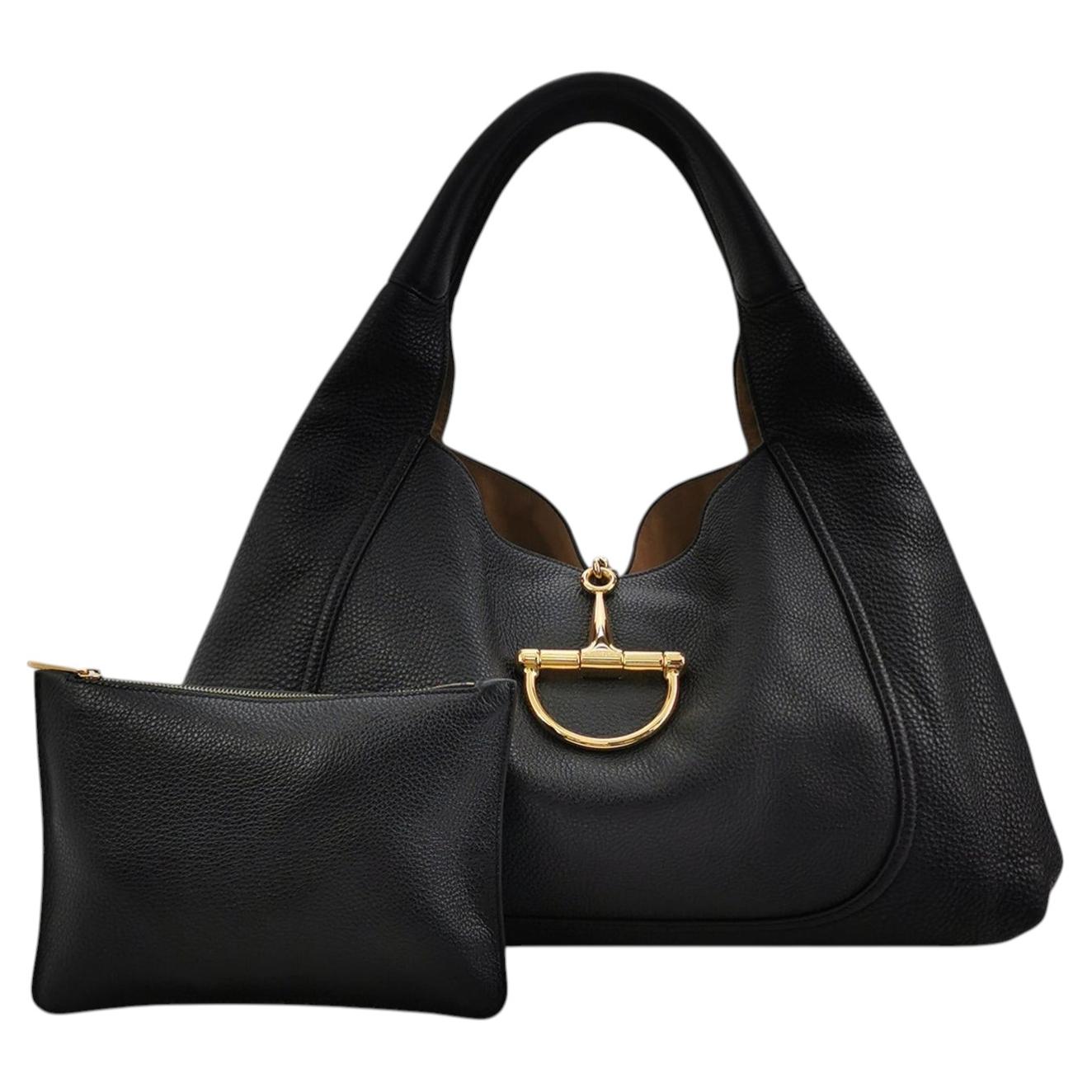 Borsa a tracolla Gucci Softbit Maxi in pelle di vitello nera