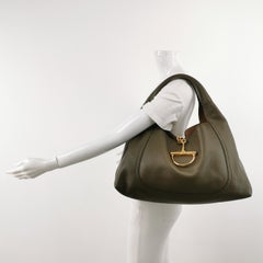 Gucci Softbit Maxi Shoulder Bag Olive Green Calfskin Leather 2024