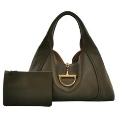 Gucci Softbit Maxi Shoulder Bag Olive Green Calfskin Leather 2024