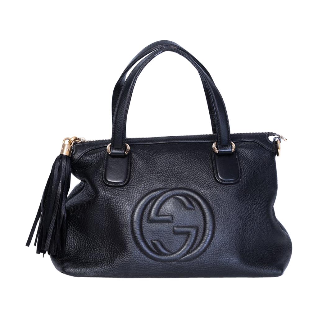 Gucci Soho 2 Way Black Leather Japanese Exclusive Shoulder Purse Shoulder Bag 