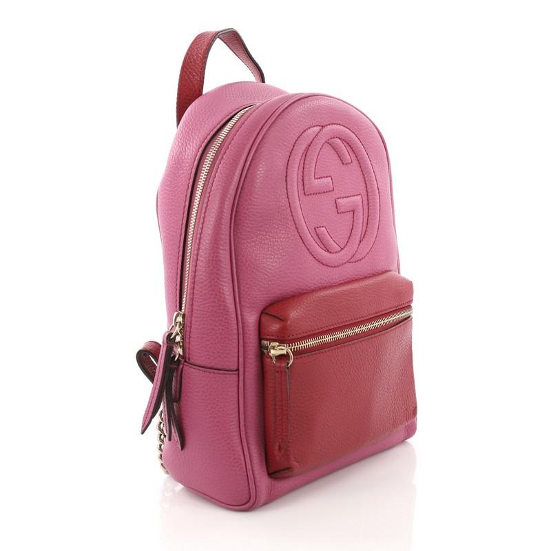 Pink Gucci Soho Chain Backpack Leather