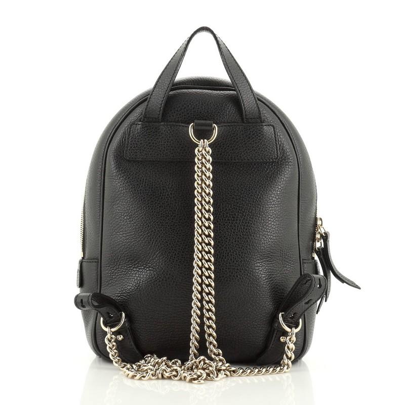 Black Gucci Soho Chain Backpack Leather 