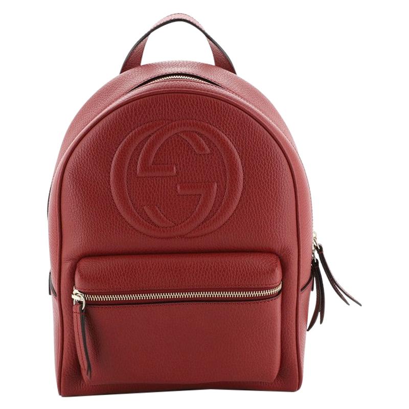 red leather gucci backpack