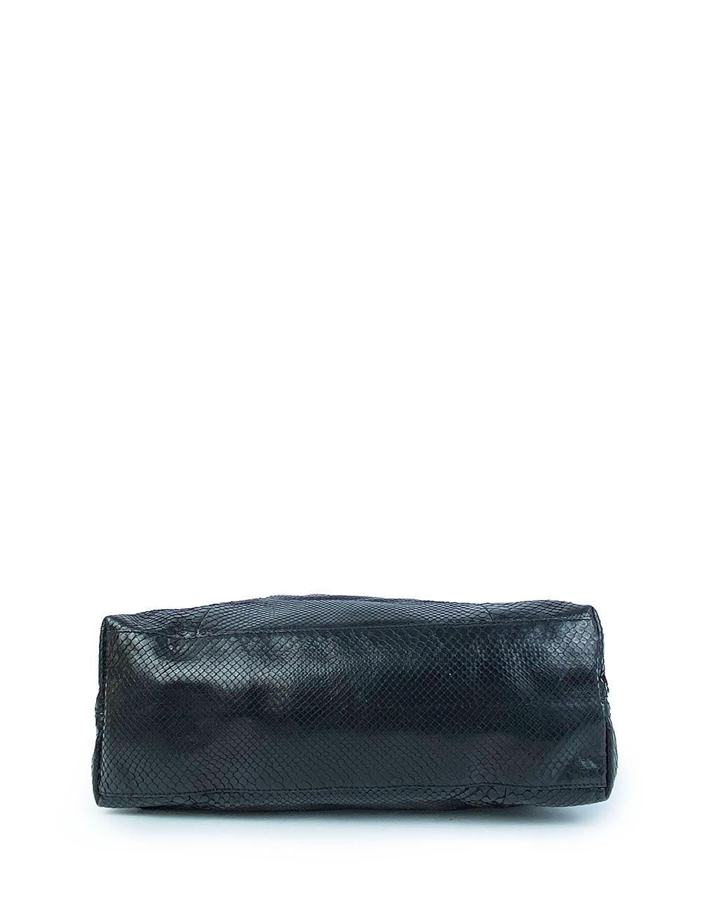 Women's Gucci Soho Chain Black Python Tote Bag