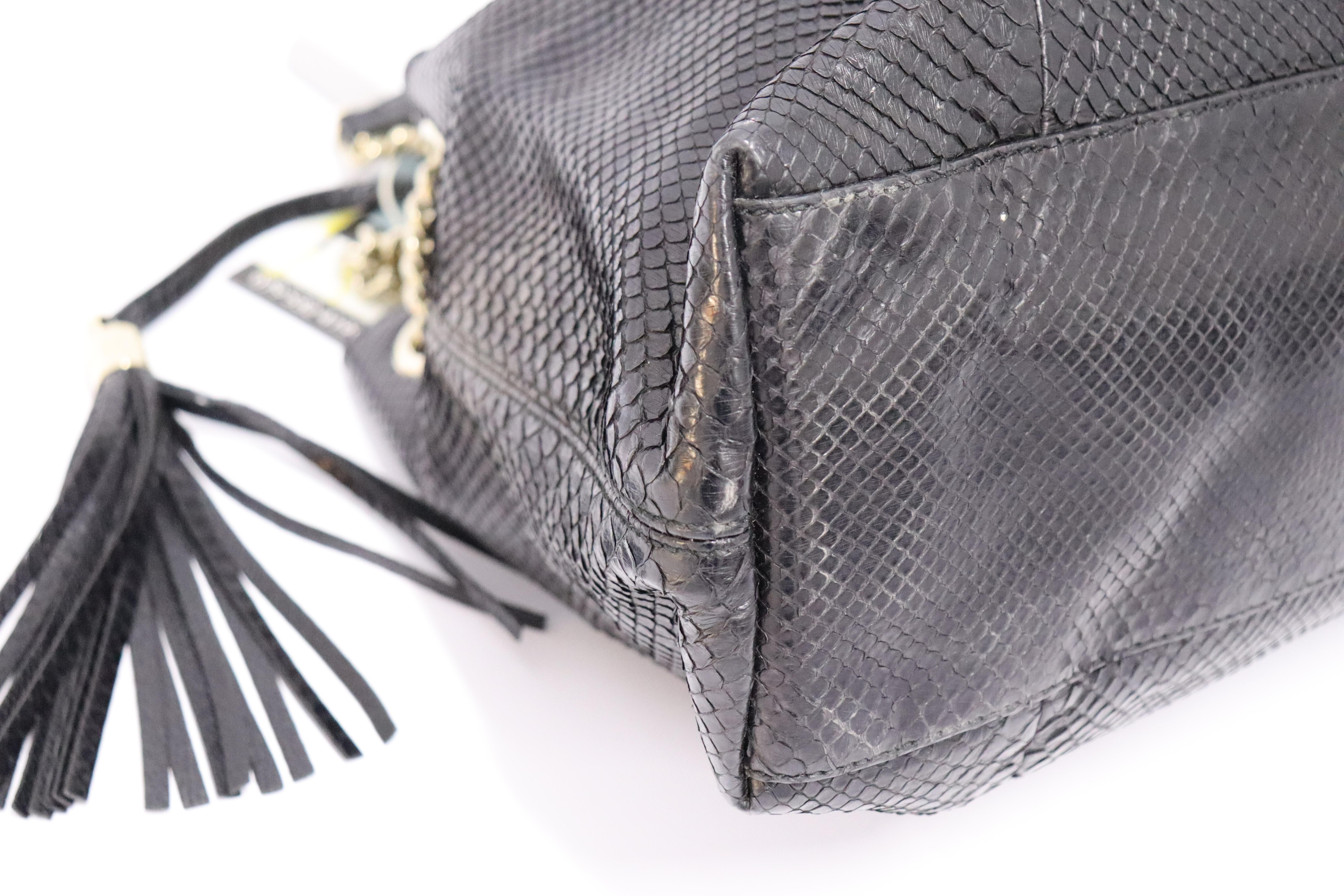 Gucci Soho Chain Black Python Tote Bag 3