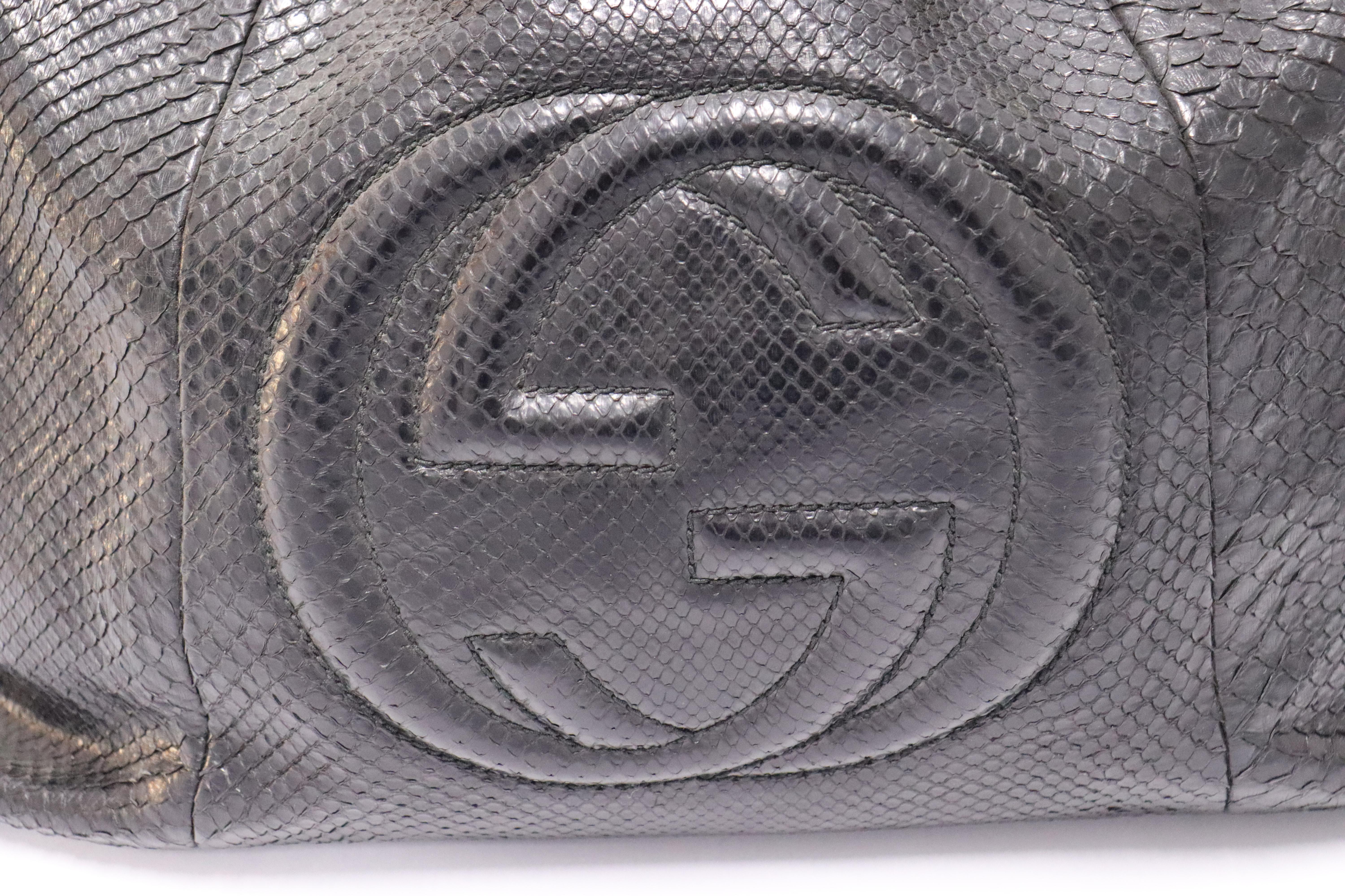 Gucci Soho Chain Black Python Tote Bag 4