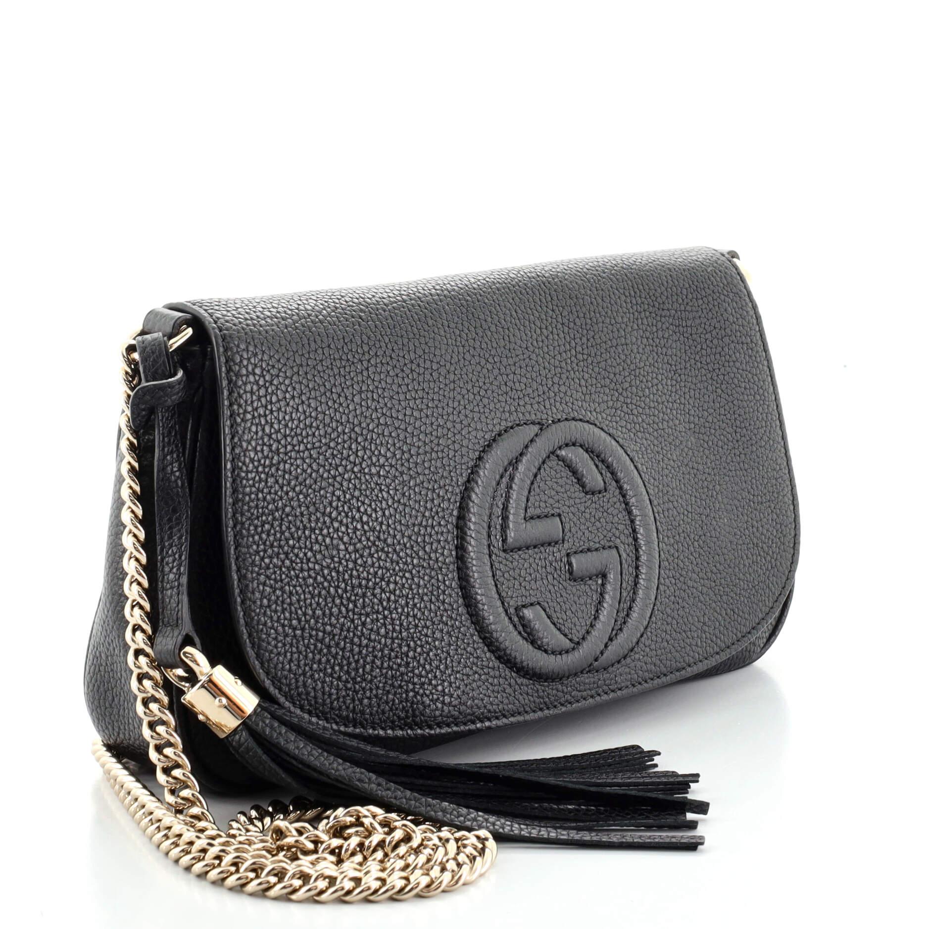 Gucci Soho Chain Crossbody Bag Leather Medium at 1stDibs