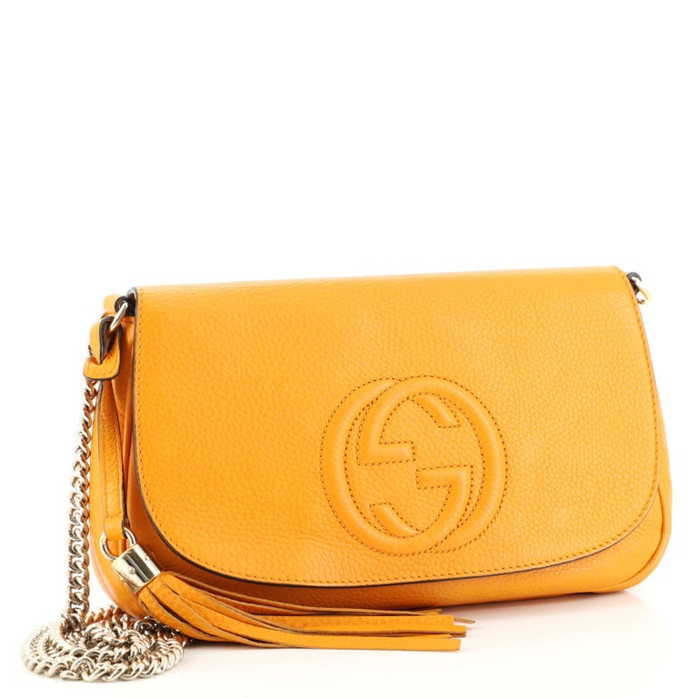 Gucci Soho Chain Crossbody Bag Leather Medium For Sale at 1stDibs