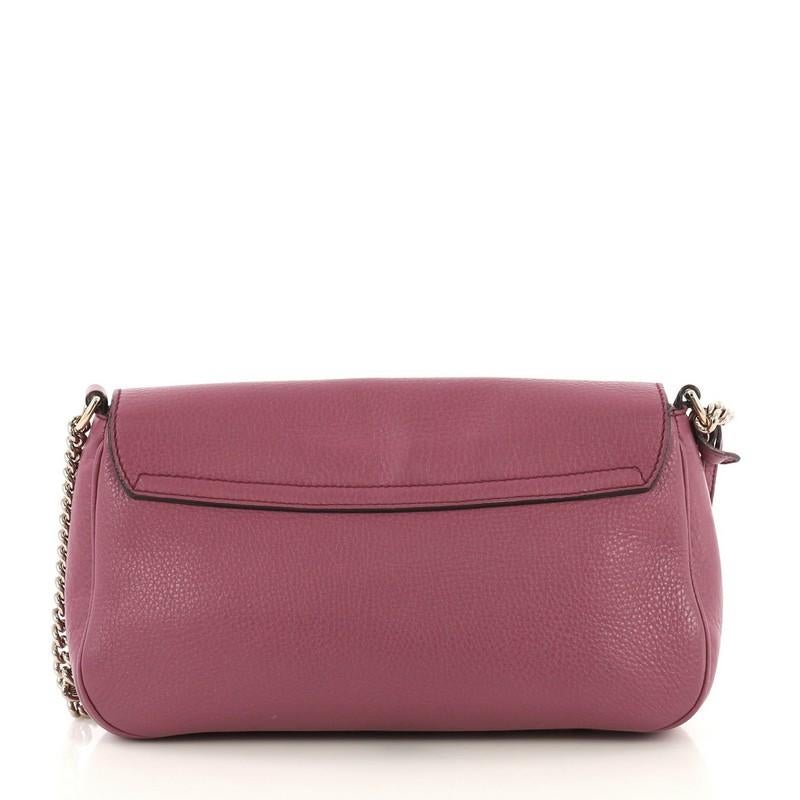 Pink Gucci Soho Chain Crossbody Bag Leather Medium