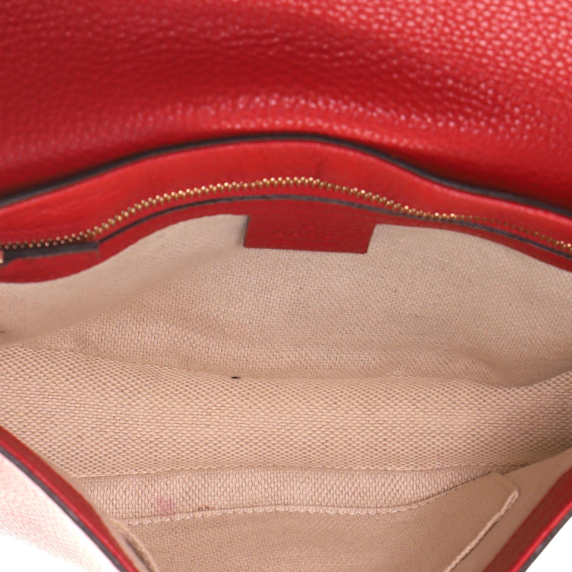 Red Gucci Soho Chain Crossbody Bag Leather Medium
