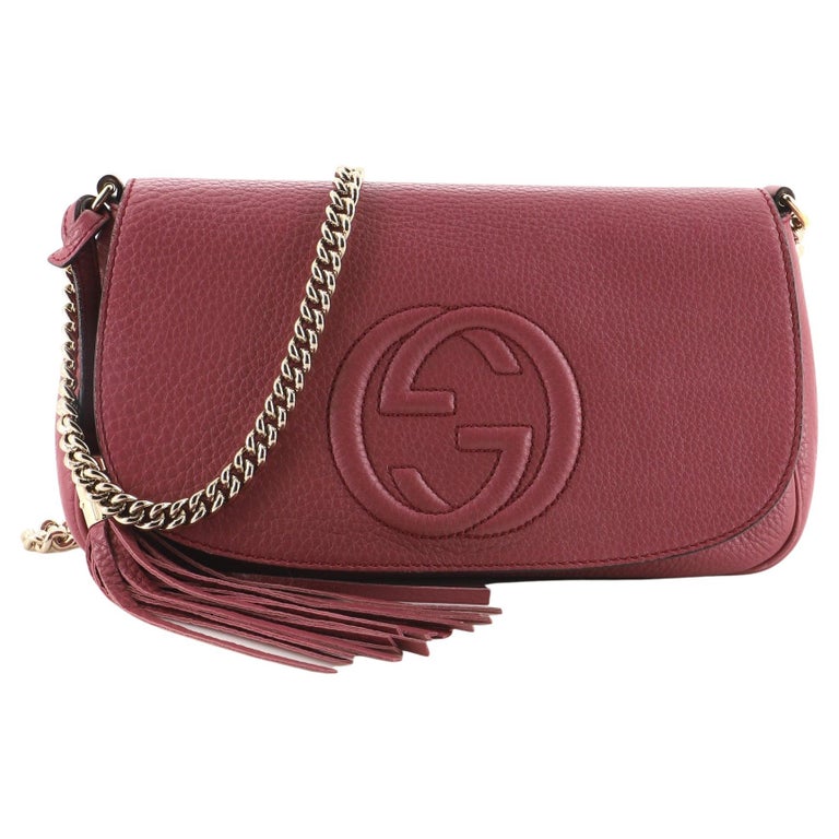 Gucci Soho Chain Crossbody Bag Leather Medium at 1stDibs