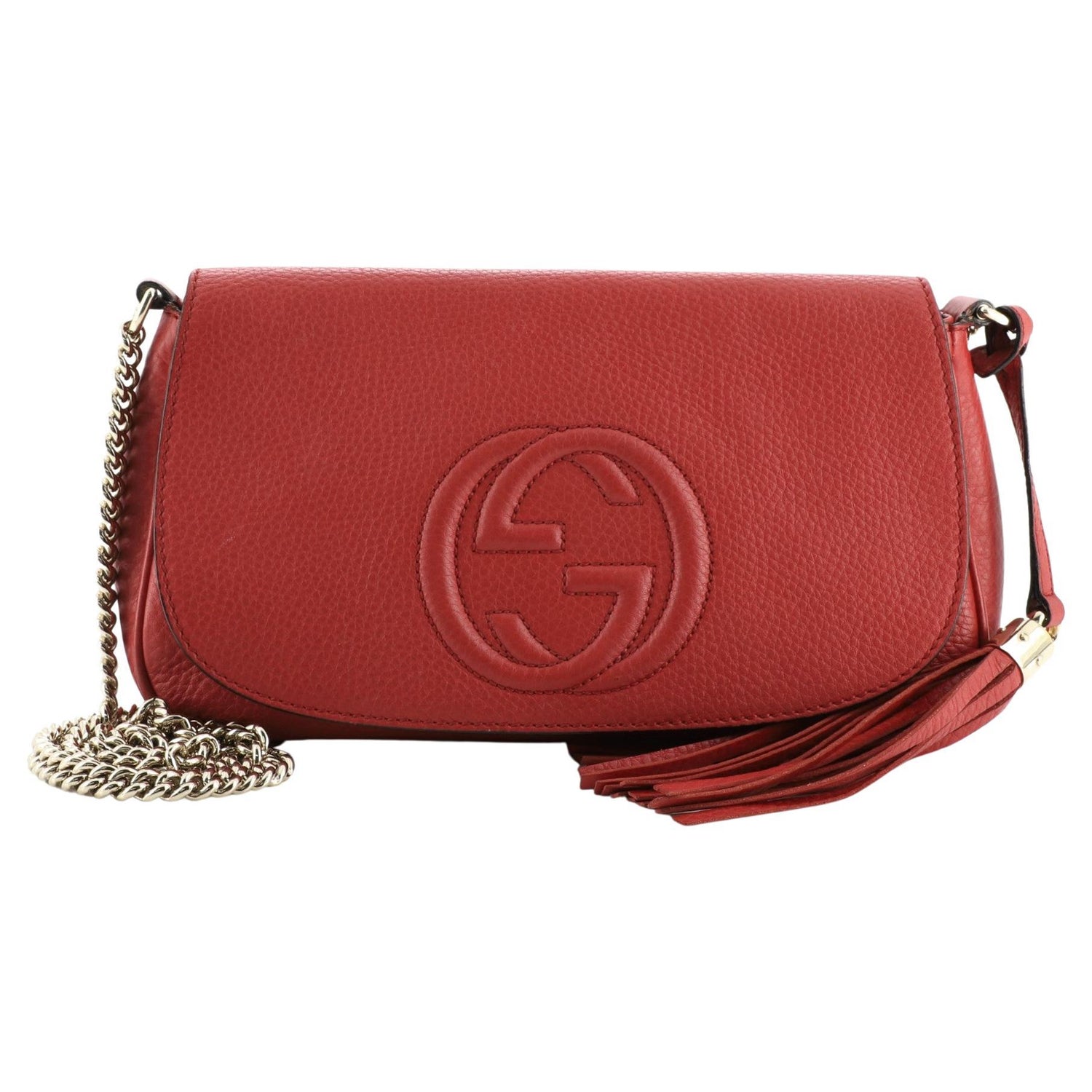 Gucci Soho Chain Crossbody Bag Leather Medium For Sale at 1stDibs