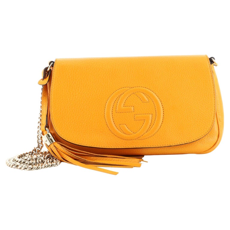 Gucci Soho Chain Crossbody Bag Leather Medium For Sale at 1stDibs