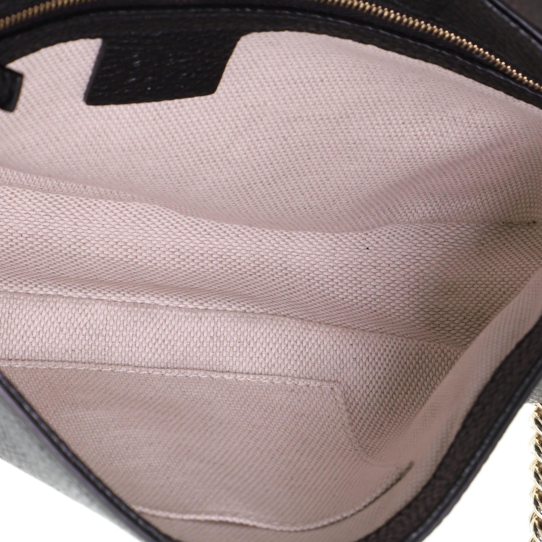 Black Gucci Soho Chain Crossbody Bag (Outlet) Leather Medium