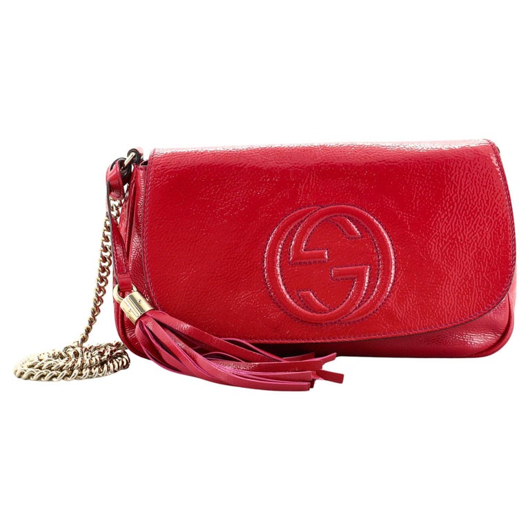 Gucci Soho Chain Crossbody Bag Patent Medium For Sale at 1stDibs