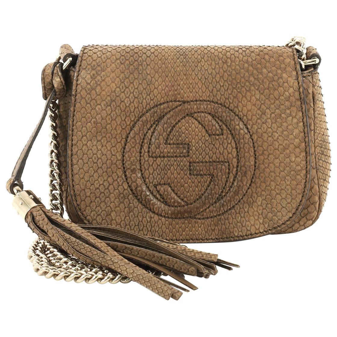Gucci Soho Chain Crossbody Bag Python Small