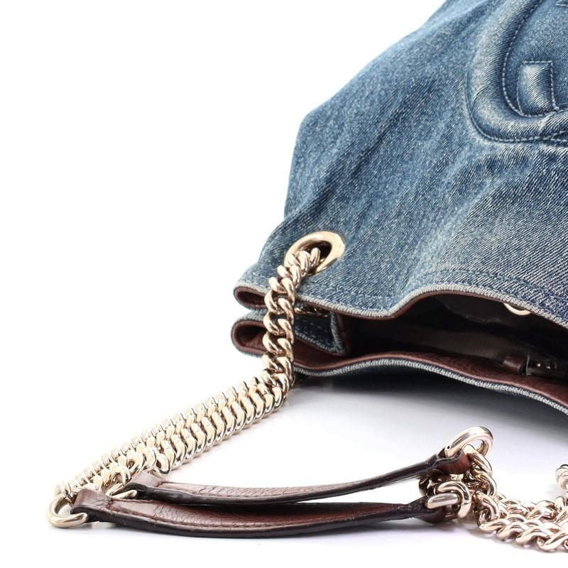 Women's or Men's Gucci Soho Chain Strap Shoulder Bag Denim Medium