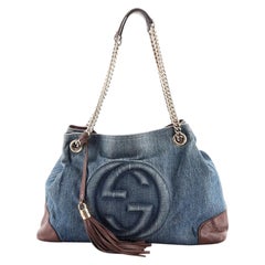 Gucci Soho Chain Strap Shoulder Bag Denim Medium