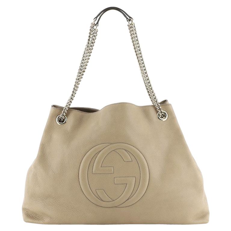 Gucci Soho Chain Strap Shoulder Bag Leather Large For Sale at 1stdibs