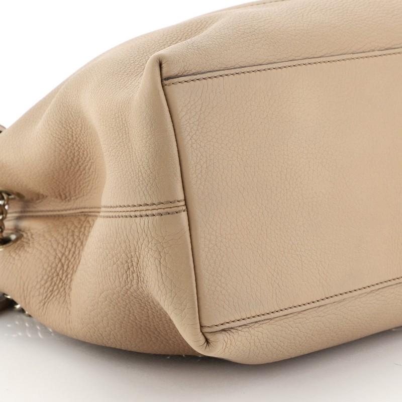 Beige Gucci Soho Chain Strap Shoulder Bag Leather Medium