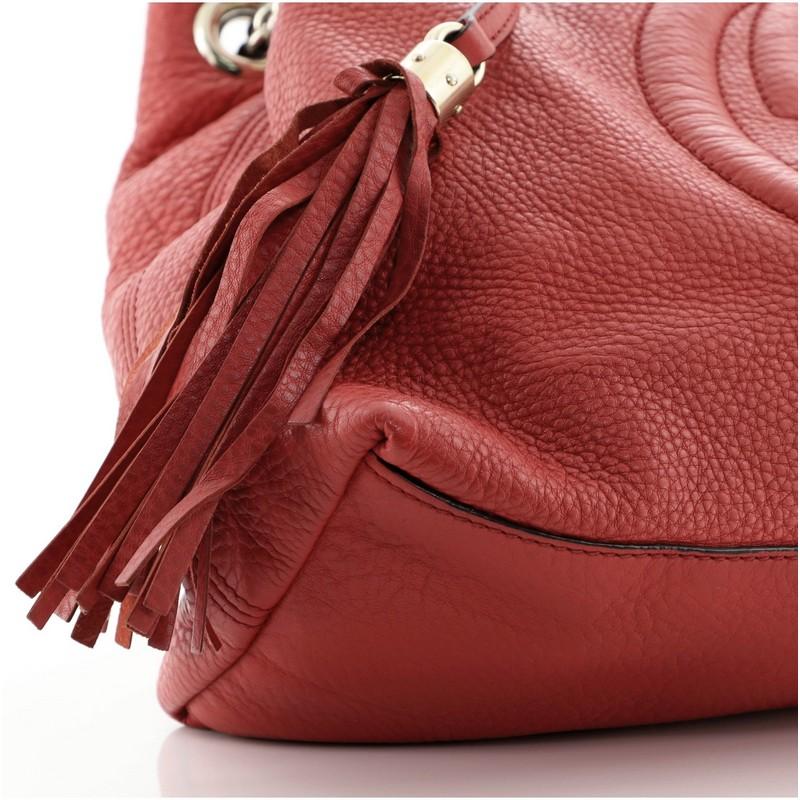Red Gucci Soho Chain Strap Shoulder Bag Leather Medium