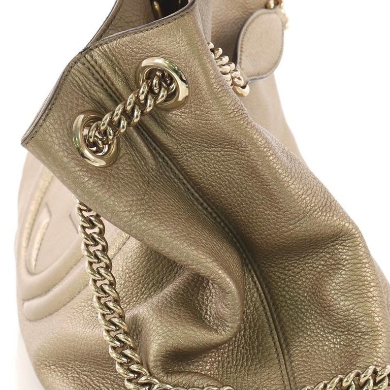 gucci bag strap for sale Gucci Soho Chain Strap Shoulder Bag Leather Medium For Sale at 1stdibs