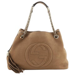 Gucci Soho Chain Strap Shoulder Bag Nubuck Medium