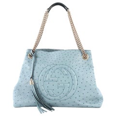 Gucci Soho Chain Strap Shoulder Bag Ostrich Medium