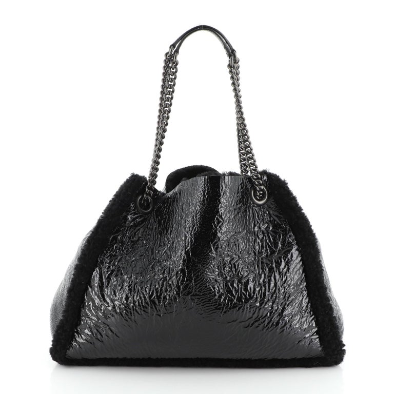 Gucci Soho Chain Strap Shoulder Bag Patent and Shearling Medium at — free download