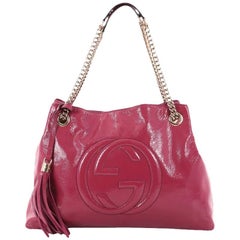 Gucci Soho Chain Strap Shoulder Bag Patent Medium