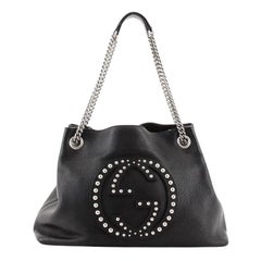 Gucci Soho Chain Strap Shoulder Bag Studded Leather Medium