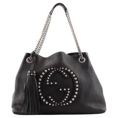 Gucci Soho Chain Strap Shoulder Bag Studded Leather Medium