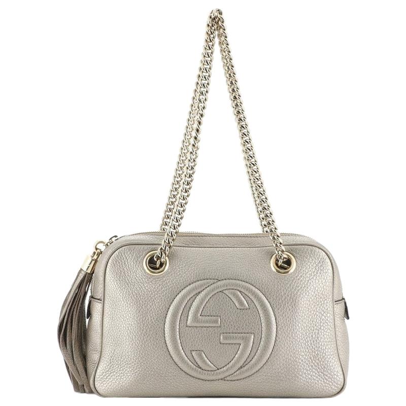 Gucci Soho Chain Zip Shoulder Bag Leather Small