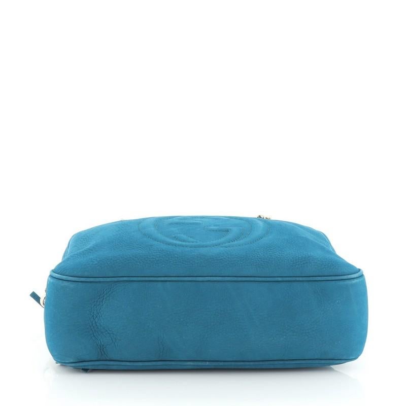 Blue Gucci Soho Chain Zip Shoulder Bag Nubuck Small