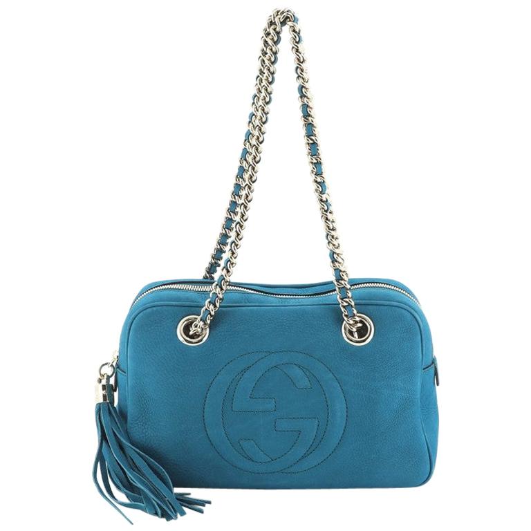 Gucci Soho Chain Zip Shoulder Bag Nubuck Small