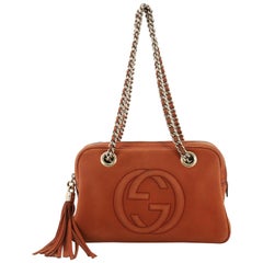Gucci Soho Chain Zip Shoulder Bag Nubuck Small