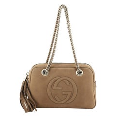 Gucci Soho Chain Zip Shoulder Bag Nubuck Small