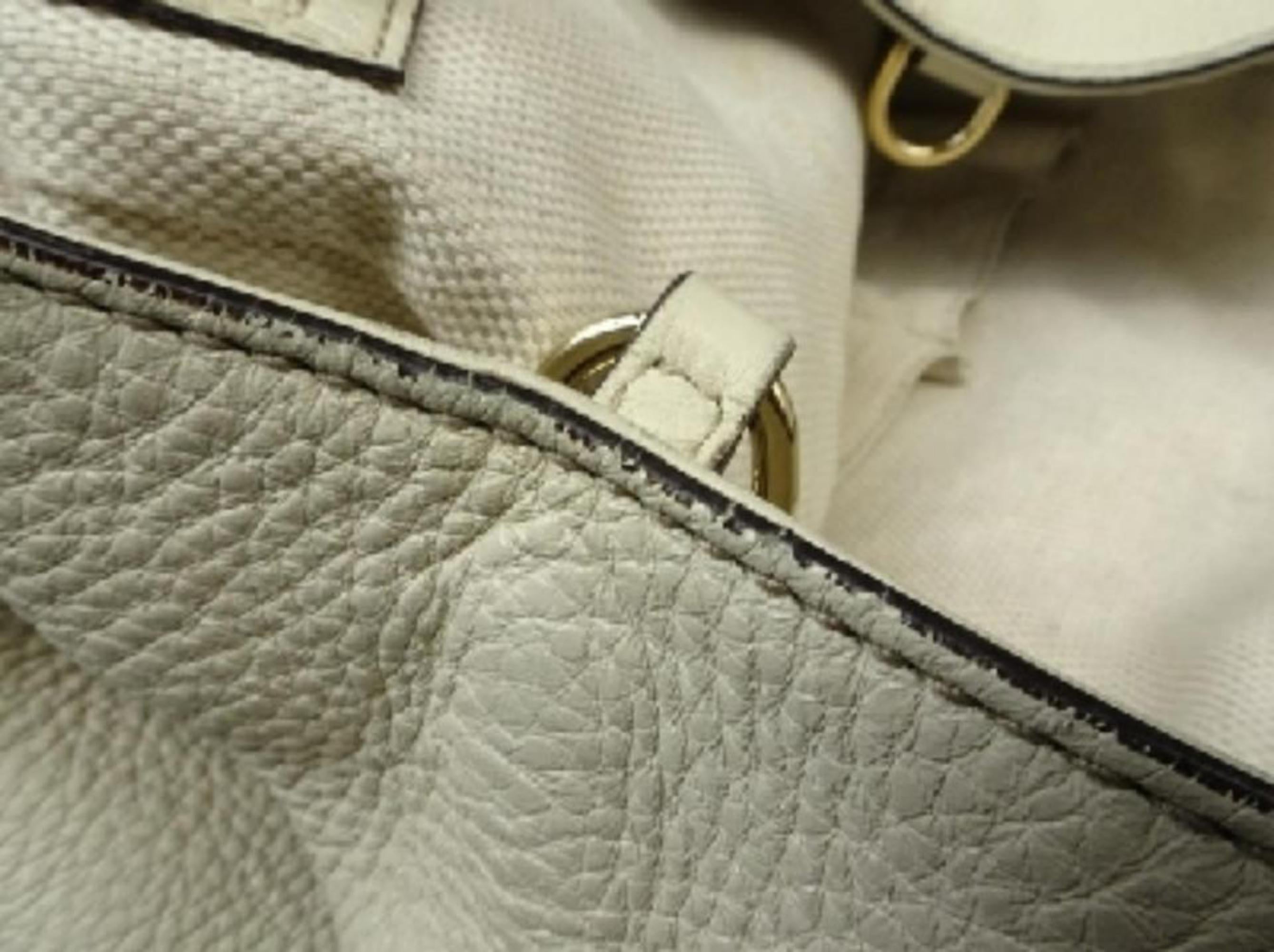 Gucci Soho Convertible 219069 Ivory Leather Shoulder Bag In Good Condition For Sale In Forest Hills, NY