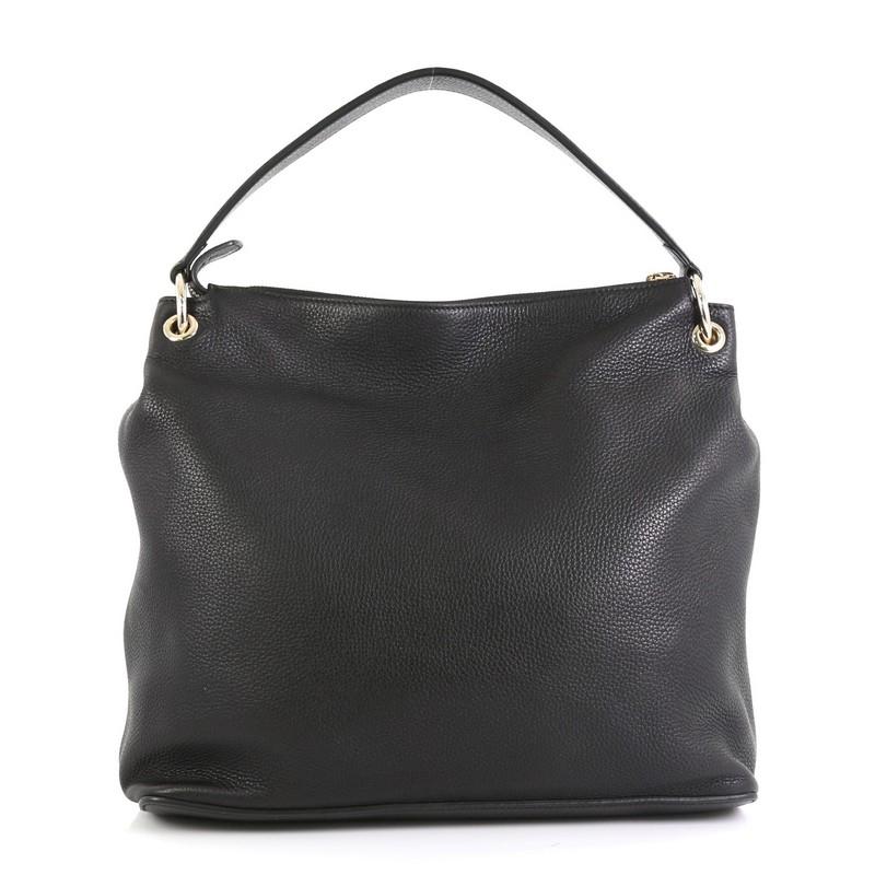 Black Gucci Soho Convertible Hobo Leather Large