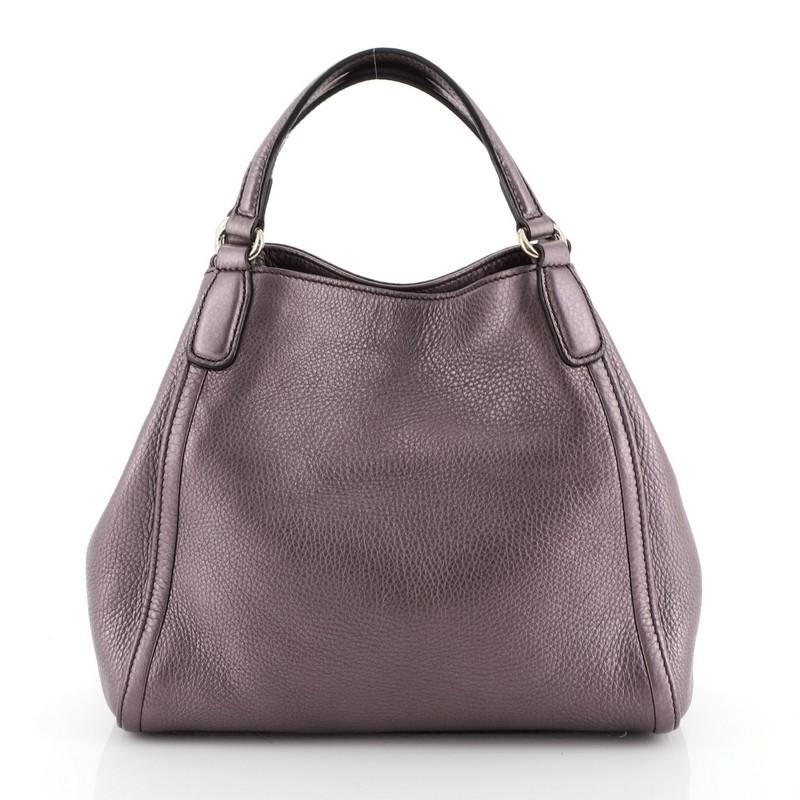 Gray Gucci Soho Convertible Shoulder Bag Leather Small 