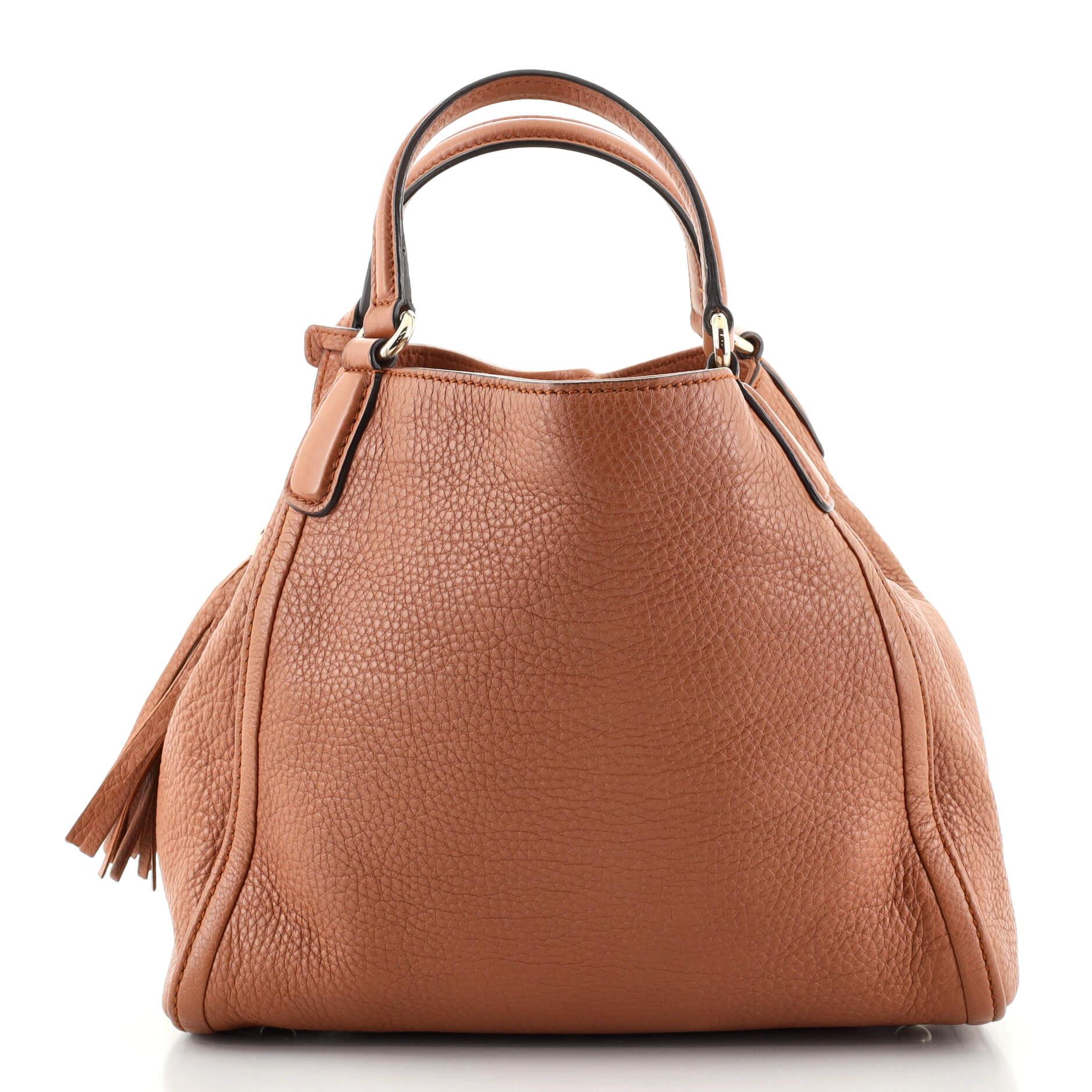Gucci Soho Convertible Shoulder Bag Leather Small In Good Condition In NY, NY