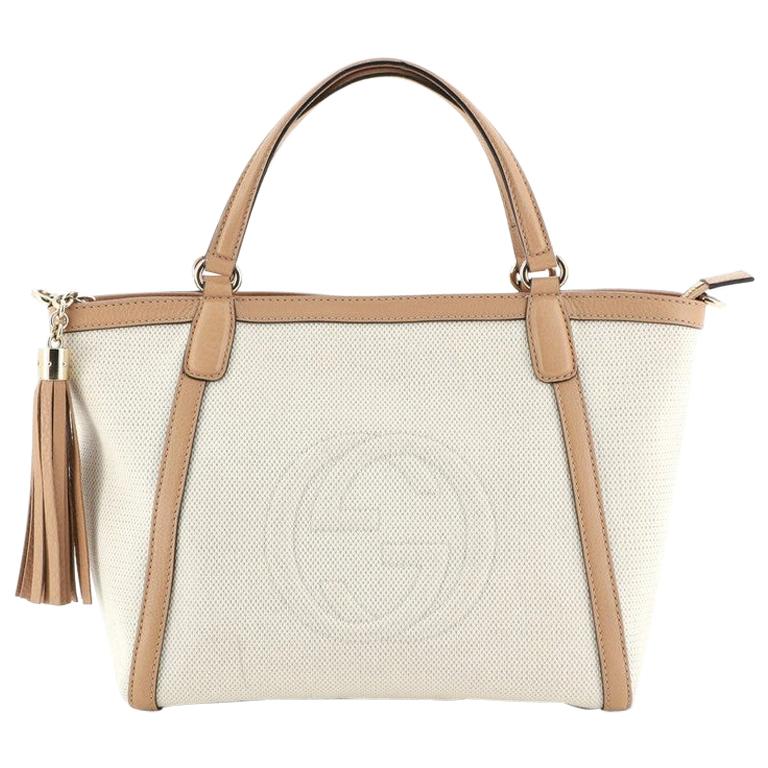Gucci Soho Convertible Top Handle Bag Canvas Medium