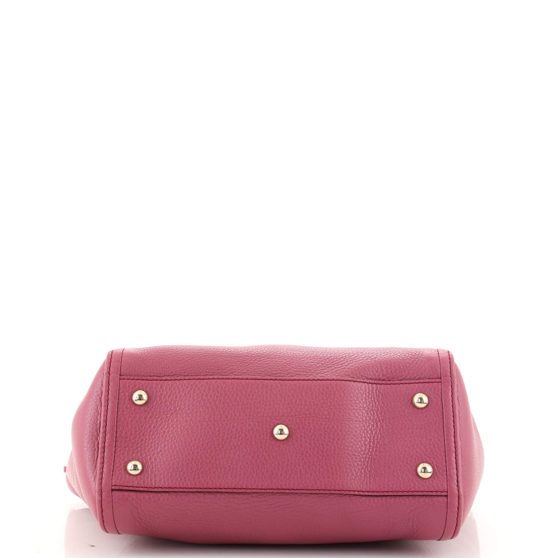Pink Gucci Soho Convertible Top Handle Bag Leather Small