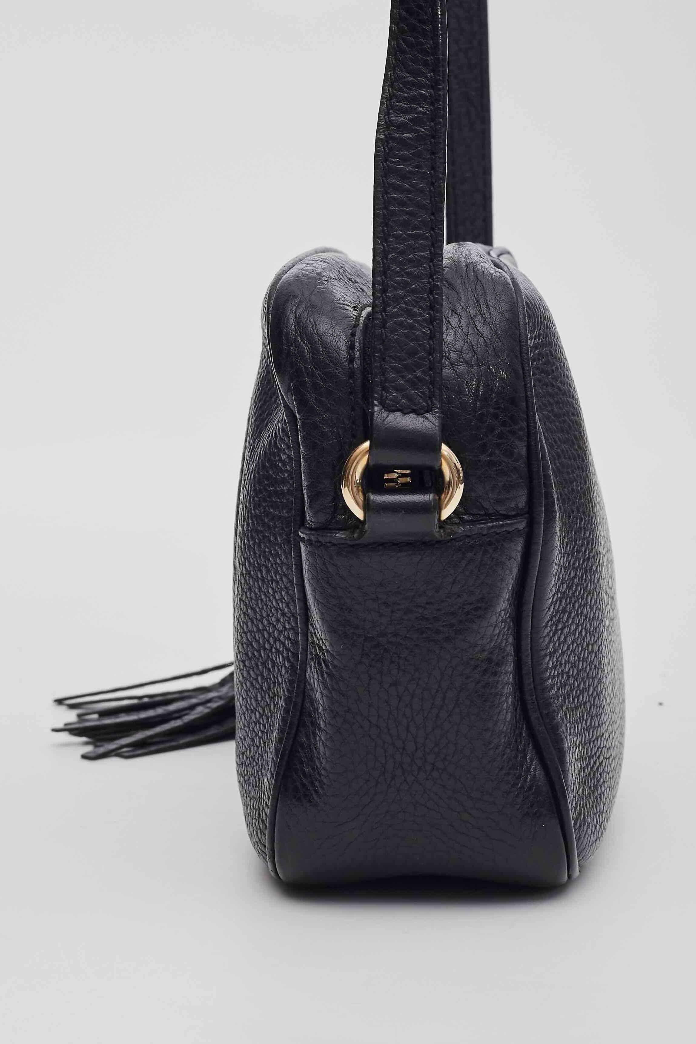 Women's Gucci Soho Disco Black Leather Shoulder Bag For Sale